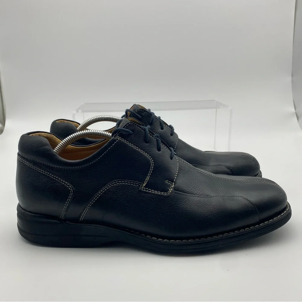 Johnston & Murphy Men Size 12 Shoes Black Leather Dress Oxford Casual Brazil